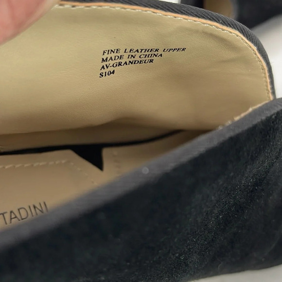 Adrienne Vittadini Peep Toe Split Vamp Heel Booties Black Fine Suede Leather 10 - Picture 10 of 11